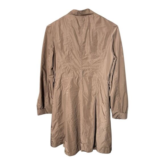MaxMara tan brown silk blend trench coat size 38 button front missing belt - Picture 6 of 12